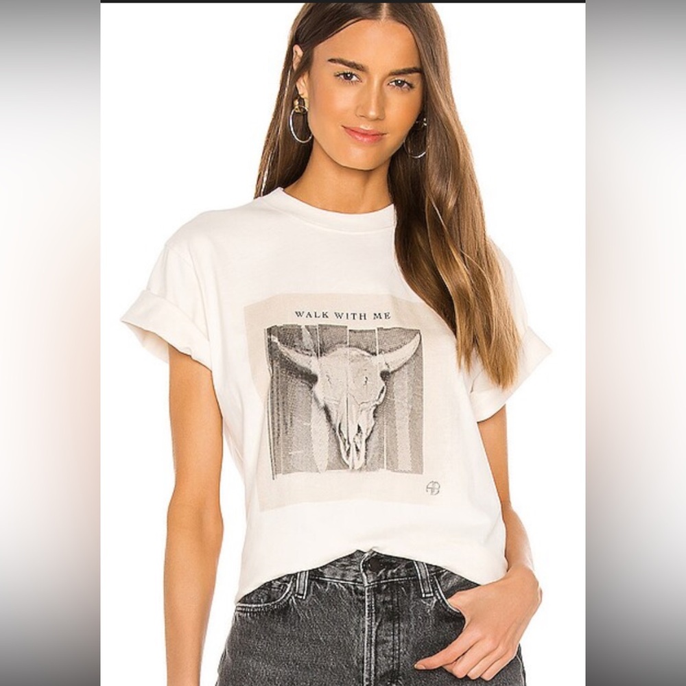 Anine Bing White Graphic Tee